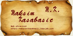 Maksim Kasabašić vizit kartica